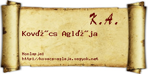 Kovács Aglája névjegykártya